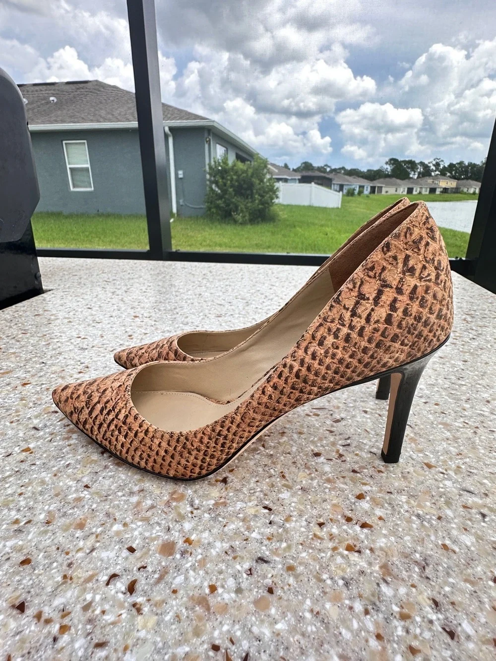 Via Spiga Women's Carola Dress Pumps Leather Natural Sz 8